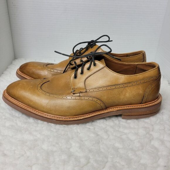 Gordon Rush Cornell Mens Oxford Shoes Size 10.5 Brown Leather Wingtip Shoes - Picture 3 of 10